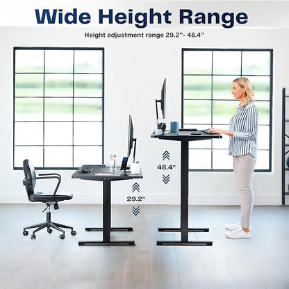 VIVO Electric 55 x 28 in Standing Desk, Memory Height Adjustment, 1B Series, Holds 220 lbs, One-Piece Dark Gray Top, Black Frame, DESK-KIT-1B55G