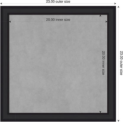 Amanti Art Black Framed Magnetic Board 23x23 Medium Vision Board for use with Magnets, 100% Metal Sheet to Display Items as Office Decor or for Home Organization in mudroom, Kitchen or Kids Room
