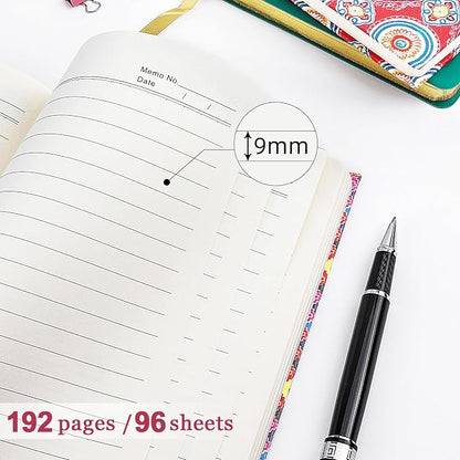 Journal Notebook, Fabric Vintage Journal Hard Cover Lined Notebook,192 Pages A5 College Ruled Notebook for Work & Note Taking,Perfect for Office School Home Supplies （Add Energy）