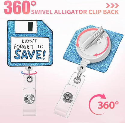 Aoryalps Dont Forget to Save Retractable Badge Reel Holder Retractable with ID Clip for Nurse Nursing Name Tag Card Nursing Student Teacher Doctor Medical Assistant Work Office Clip-Gifts for Nurse