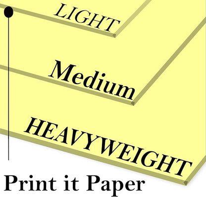 Print It - Vellum Bristol Colored Cardstock Cover Paper, 67 Lb, 8.5" X 11”, Heavyweight Colored Cardstock for Crafts, School, Invitations, And Office Use - Decoration Drawing 250/Case-Canary
