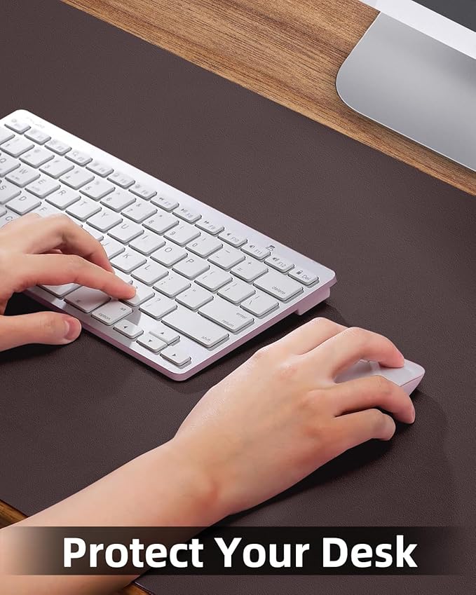 Non-Slip Desk mat,PULeather Desk Pad Protector, Office Desk Mat, Large Mouse Pad,Desk Blotter, Laptop Desk Pad, Waterproof Desk Writing Pad for Office and Home (Coffee, 35.4" x 17")