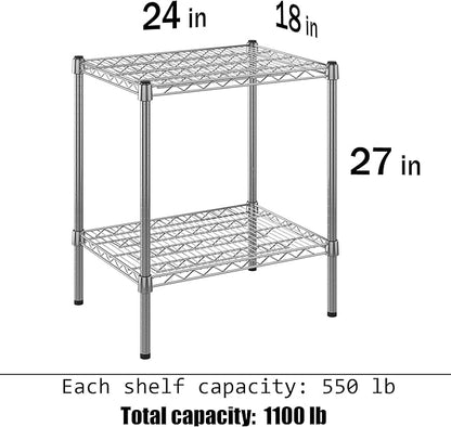 Regal Altair 18" Deep x 24" Wide x 27" Height Wire Shelving Kit | 2-Tier | NSF Commercial Storage Rack Unit