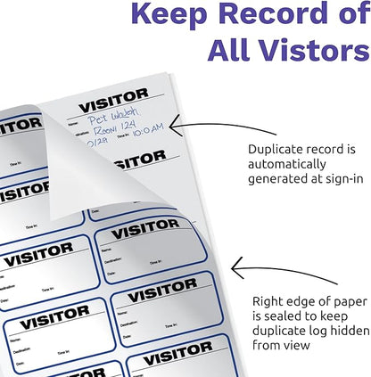 Threshold Visitor Badge Sign-in Book (500 Badges) | Name Tag Stickers | Hospital, Office, & Secretary Supplies | School Visitor Passes | Visiting Tag for Hospital | Visitor Badges