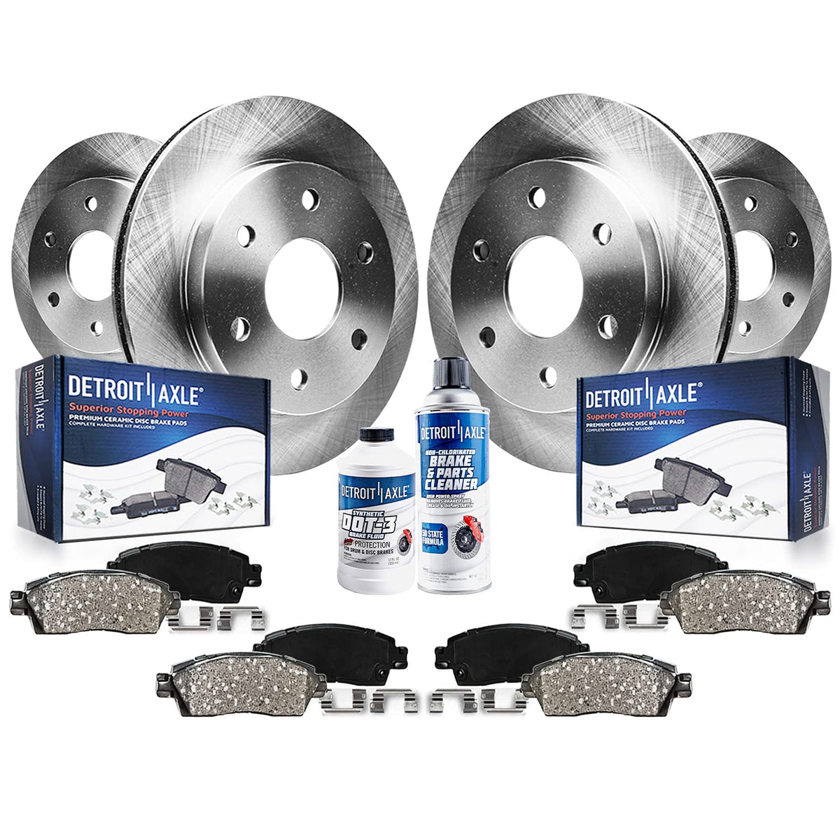 Detroit Axle - Brake Kit for 2007 2008 2009 Ford Expedition Lincoln Navigator Brakes Rotors and Ceramic Brake Pads Front & Rear