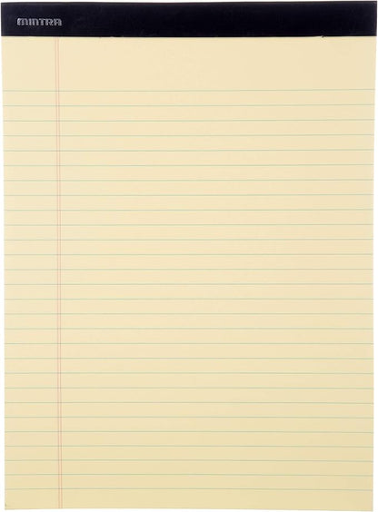 Mintra Office Canary Legal Pads - With Micro-perforated sheets, Smooth-lined paper, Ideal for Office Tasks, Assignments or Notes, Meetings, and Journaling, 6 pack Wide Ruled, Basic Pad, 8.5"x11"