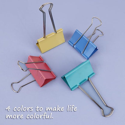 Mega-Sized 3-Inch Premium Colored Binder Clips - 8-Pack Featuring 4 Distinct Colors, 2 Extra Large Clips Each