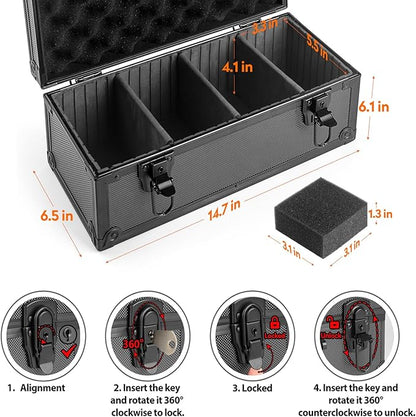 MewVeer Top Loader Storage Box with Key Locks, Trading Card Storage Case, Sports Card Box & Hard Cases Holds up to 300+ Top Loaders, 76 One Touch (35pt), 48 PSA/GMA, 43 CSG, 41 SGC, 36 BGS/HGA