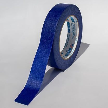 ABRO Blue Painters Tape 1 Inch Wide, 24mm x 55M, All Purpose Blue Tape, Temporary Labeling, Easy Tear, Clean Removal, Masking Tape Colored DIY or Pro - 3 Pack