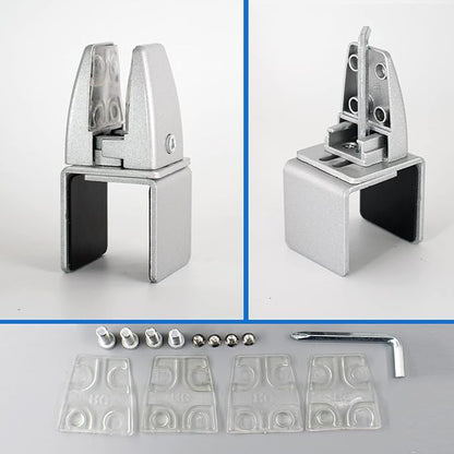 Aluminum Vertical Clamp Partition Board Acrylic Desk Divider Support Clamp for Clear Shield for Desktop Countertop Reception
