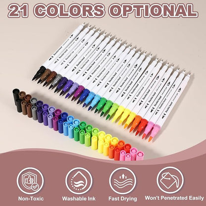 PATIKIL 6Pack Dual Brush Markers, Dark Purple Watercolor Fine and Brush Tips Pens Colored Marker Calligraphy Coloring Art Supplies Set for Coloring Book Illustration Sketching Journaling