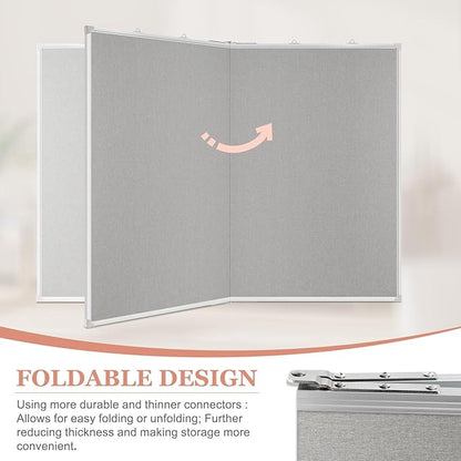 AMUSIGHT Double-Sided Large Cork Board with Linen, 48" x 36" Foldable Hanging Aluminum Framed Bulletin Board, Vision Board Pin Board Corkboards for Walls, Office, School Decor, 20 Pushpins