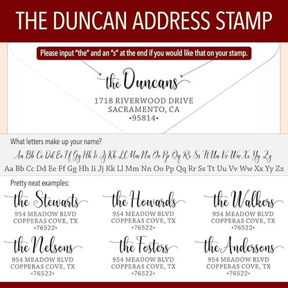 The Duncans Personalized Self-Inking Address Stamp | Envelope Return Address Stamp for Couples and Families | Custom Rubber Address Stamp (2, Large)