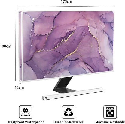 Baocicco Fashion Violet Marble Waterproof TV Dust Cover 75 Inch Anti-Static Dustproof Creative Design TV Screen Cover TV Screen Covers Sleeve Compatible with PC Desktop and TV LED LCD OLED