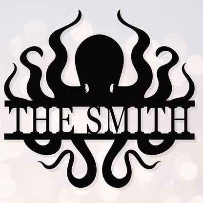 Custom octopus metal signs，personalise octopus wall art，octopus decor，funny octopus metal signs，octopus bathroom decor，personalized metal signs for outdoors