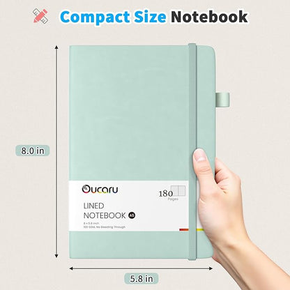 Oucaru Lined Journal Notebook, 16 Pack, 180 Pages, A5 Journals for Writing, 100 GSM Thick Paper, Small Notebooks Daily Journal for Women Men Work, Business, School, Travel Supplies