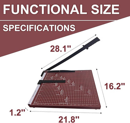 Voluda 18 Inch Guillotine Paper Cutter - Heavy Duty Professional Paper Trimmer for Cardstock, Photos & Office Use - 12 Sheet Capacity with Safety Lock.