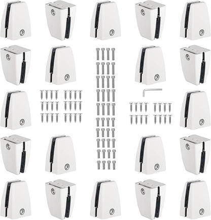 KSWLOR 20 PCS Office Desk Partition Support Bracket,Desk Divider Clamp Brackets Shelf Clip Clamp Holder Screen Clip Holders,Desk Privacy Screen Clips Clamps Sneeze Guard Bracket Support 0-1/2" Panel