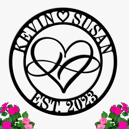 Custom Infinity Metal Sign, Personalized Infinity Name Sign, Personalized Infinity Sign Containing Names, Anniversary Wedding Newly Wed Gift