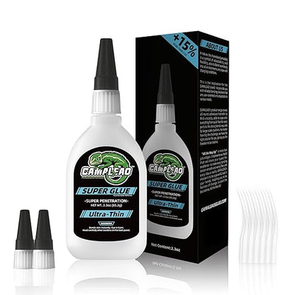 Ultra-Thin Super Glue Liquid Kit 2.3 oz, Fast Drying Clear Superglue for Plastic Metal Glass Shoe 3D Printing, Instant Cyanoacrylate Adhesive for Woodworking Stabilizing CA Finish Jewelry Inlay