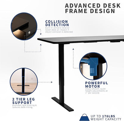 VIVO Electric 43 x 24 in Standing Desk, Memory Height Adjustment, 1B Series, Holds 220 lbs, White Top, White Frame, DESK-1W4W