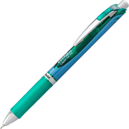 Pentel EnerGel RTX Retractable Liquid Gel Pen, (0.5mm), Fine Line, Metal Tip, Assorted Ink Colors, Pack of 5 (BLN75BP5M)