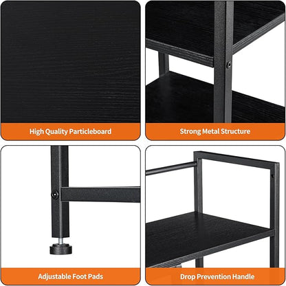 Snughome Desk Shelf, 38.6" Desk Hutch for Computer Monitor, Desktop Organizer Shelf, 4 Tier Desk Display Rack, Wood Desktop Bookshelf Storage Rack for Home Office Dorm, Black