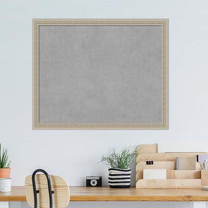 Amanti Art Silver Framed Magnetic Board 36x44 X-Large Vision Board for use with Magnets, 100% Metal Sheet to Display Items as Office Decor or for Home Organization in mudroom, Kitchen or Kids Room