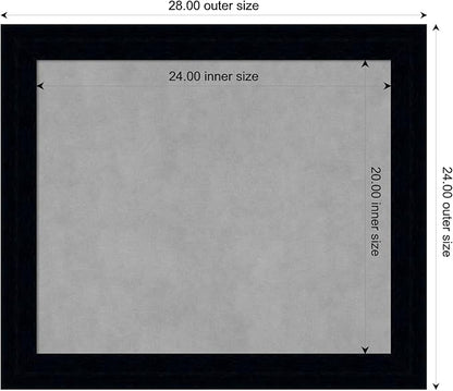 Amanti Art Black Framed Magnetic Board 24x28 Medium Vision Board for use with Magnets, 100% Metal Sheet to Display Items as Office Decor or for Home Organization in mudroom, Kitchen or Kids Room