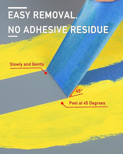 KIWIHUB 10 Rolls Painters Tape 2 inch Wide, Blue Painters Tape Bulk, Blue Masking Tape for Multi Purpose, Wall Painting, Home Improvement, DIY Crafts, 1.88 Inch x 550 Yards