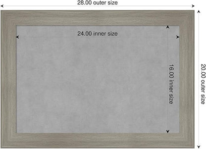 Amanti Art Grey Framed Magnetic Board 20x28 Medium Vision Board for use with Magnets, 100% Metal Sheet to Display Items as Office Decor or for Home Organization in mudroom, Kitchen or Kids Room