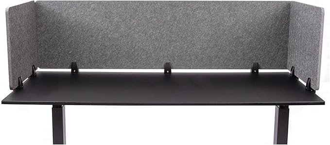 ReFocus™ Raw Clamp-On Acoustic Desk Divider – Reduce Noise and Visual Distractions with This Lightweight Desk Mounted Privacy Panel (Castle Gray, 59" x 16", 23.6" x 16", & 23.6" x 16")