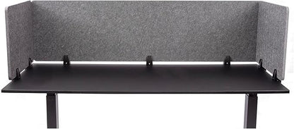 Stand Up Desk Store ReFocus Raw Clamp-On Acoustic Desk Divider Mounted Privacy Panel to Reduce Noise and Visual Distractions (Castle Gray, 59" x 16")