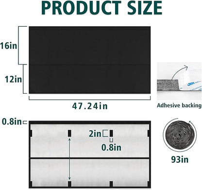 EcoBrisa 48" Under Desk Privacy Panel with Cable Management Organizer Sleeve Self-Adhesive Modesty Panel for Cord Organizer Pockets and Desk Skirt for Home Office or Standing Workstation
