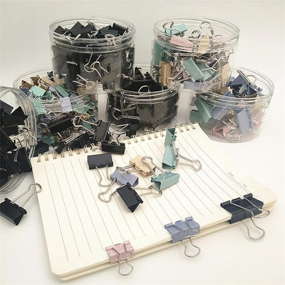 304 PCS Assorted Sizes Binder Clips Paper Clamps Including Large,Medium,Small Colored Paper Clips for Office Supplies Home School