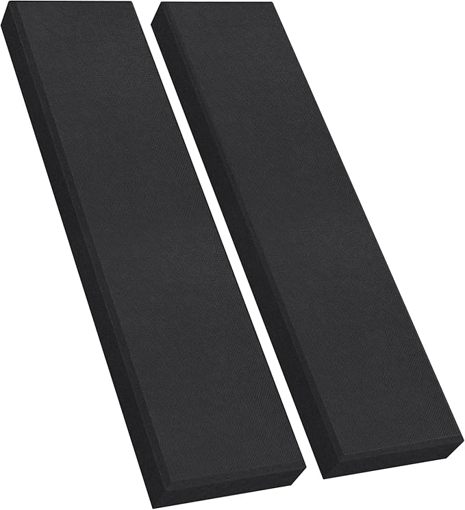 2 Pack 2" Thick Acoustic Panels, 47.24" X 11.81" Fiberglass Wall Panel, Acoustic Panels Sound Absorbing for Office, Studio, Home Theatre - Black