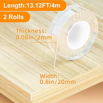 Clear Soft Corner Protectors for Furniture Strip,0.8 in x 13.12 FT,Sharp Edge & Table Bumper,Window Edge,Wall Protector, Soft Corner Guards Safe for Proof,Table Corner Protectors in Family,2 Rolls
