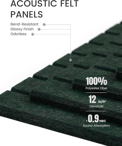 Fluxynara Large Felt Bulletin Board 36"x24" Cork Board Alternative - 6 Pack with 40 Safe Removable Adhesive Tabs, Cork Boards for Walls Cork Board for Home Office Classroom Pin Board- Pine Green