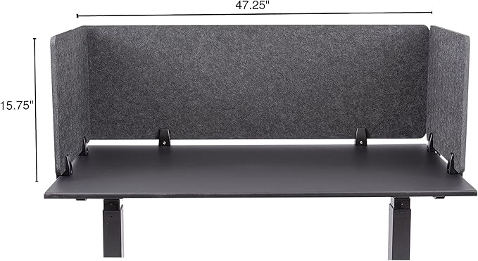 ReFocus™ Raw Clamp-On Acoustic Desk Divider – Reduce Noise and Visual Distractions with This Lightweight Desk Mounted Privacy Panel (Anthracite Gray, 47.25" x 16", 23.6" x 16", & 23.6" x 16")