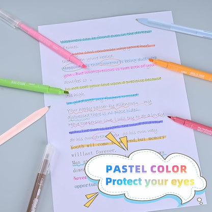 18 Pcs Aesthetic Highlighters and Gel Pens Set - 16 Colors Dual Tip Pastel Highlighters (Chisel & Fine Tips) & 2 Pcs 3-in-1 Multicolor Gel Pens for Journaling, School Supplies, Textbooks