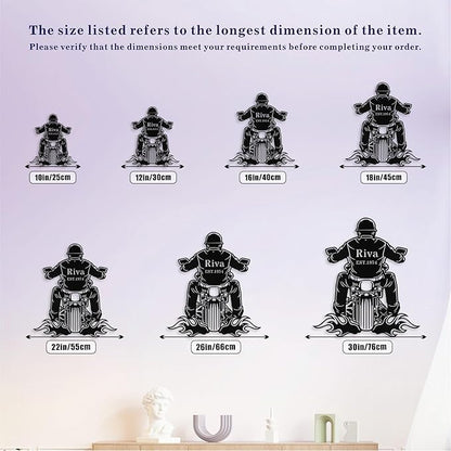 Custom Motorcycle Metal Signs Personalized Biker Name Sign Custom Garage Decor Motorbikes Wall Art Decor Motorcycle Sign Men Room Decorate Gifts for Men Husband Rider