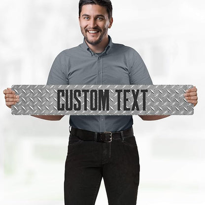 Custom Sign, Custom Street Sign, 11 Font Colors, 13 Font Styles, 4 Hole Options, 22 Sizes, 6x36 Inches, Rust Free DiBound, Fade Resistant, Made in USA by My Sign Center (Diamond Metal)
