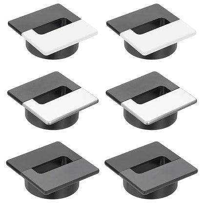 PATIKIL 2.8inch Desk Grommet, 6Pcs Cable Grommet Wire Management Cable Hole Cover Cord Organizer for Office Home Table Countertop, Black/White Black/Silver Black/Grey