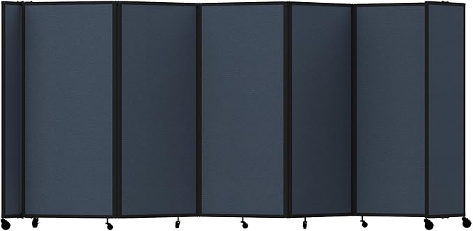Versare Room Divider 360 Portable Wall Partition | Folding Panels | Large Freestanding Divider | Locking Wheels | Temporary Room Separator