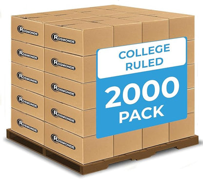 Rosmonde 2000 Pack (Pallet) Composition Notebook Bulk, College Ruled, Full Pallet of Composition Notebooks, 200 Pages (100 Sheets), 9-3/4 x 7-1/2, Bulk Notebooks for School & Office, 4-7 Days Transit