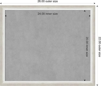 Amanti Art Silver Framed Magnetic Board 22x26 Medium Vision Board for use with Magnets, 100% Metal Sheet to Display Items as Office Decor or for Home Organization in mudroom, Kitchen or Kids Room