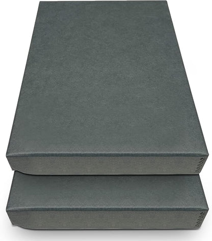 Golden State Art, Archival Folio Storage Box 9x12, Clamshell Design with Metal Edge, Preserve and Store Photos Documents Cards Prints Arts Crafts DIY, Gray, Pack of 2