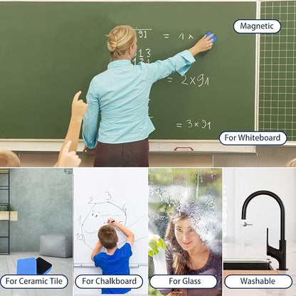 Dry Erase Erasers, 48 Pack Magnetic Whiteboard Eraser Chalkboard Eraser Dry Eraser for Classroom Office and Home (48pcs 4Colours)