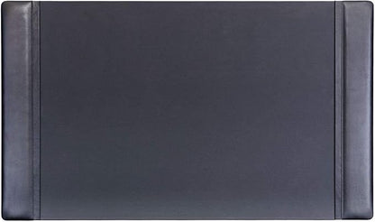 DACASSO Classic Leather Desk Pad with Side Rails - Luxury Leather Desk Blotter for Writing - Padded Executive Desk Surface Protector - (Black, 34” x 20”)