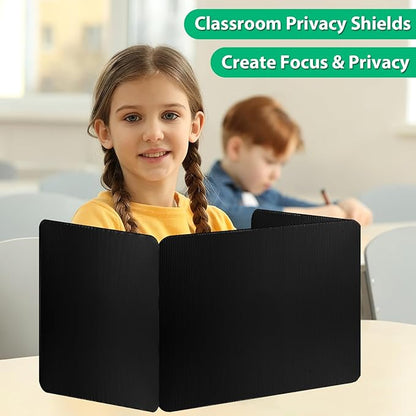 12 Pack Desk Dividers for Students, Waterproof Durable Plastic Testing Dividers Privacy Folders for Classroom, Easy to Clean, Desk Privacy Panel Classroom Shield Folder Boards Teacher Supplies
